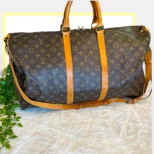 LOUIS VUITTON Vintage Boston Bag Keepall Monogram Bandouliere 55 Unisex Duffel